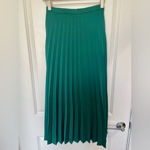 J. Crew Pleated Midi Skirt - Green - 2T - NWT